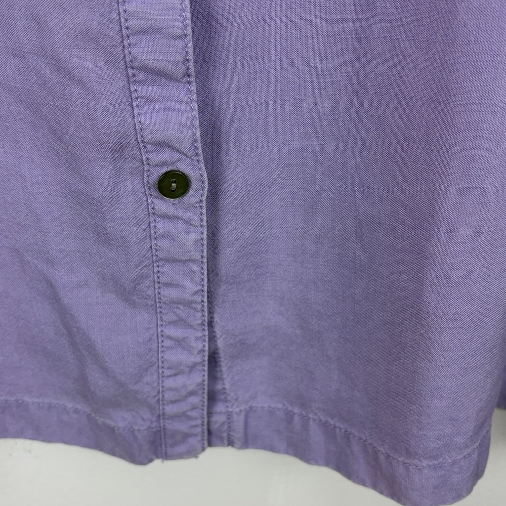 J. Jill Classic Button-Down Long Sleeve Tunic Shirt 100% Tencel Large Lavender - Picture 9 of 12